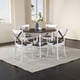 thumbnail image 1 of 45.7" Round Dining Table with Storage Shelf, Modern Farmhouse Style, 30" Height, Rustic Dark Wood Top, 1 of 3