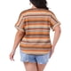 thumbnail image 3 of Agnes Orinda Mujeres Tallas Grandes Escuela Universidad Boho Tops Estampado Geométrico Manga Murciélago Cuello en V Blusas Casuales 4X Naranja, 3 of 6