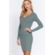 thumbnail image 2 of Vestido Mini De Canalé Con Escote En V Y Manga Larga, 2 of 5
