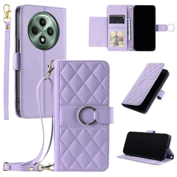 Funda tipo billetera FOXDOCK para OPPO Reno 12F – Tapa abatible con correa para mujer