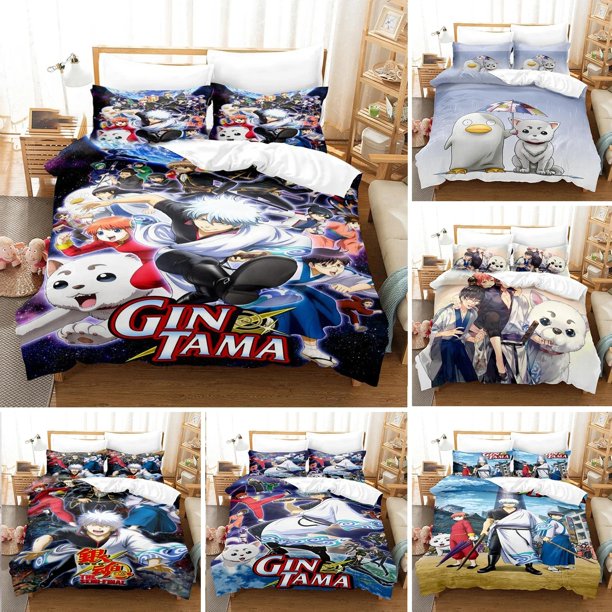 ed Gintama Bedding SetGintoki Sakata Duvet Cover Double Adult Kids Bedclothes Quilt Cover S