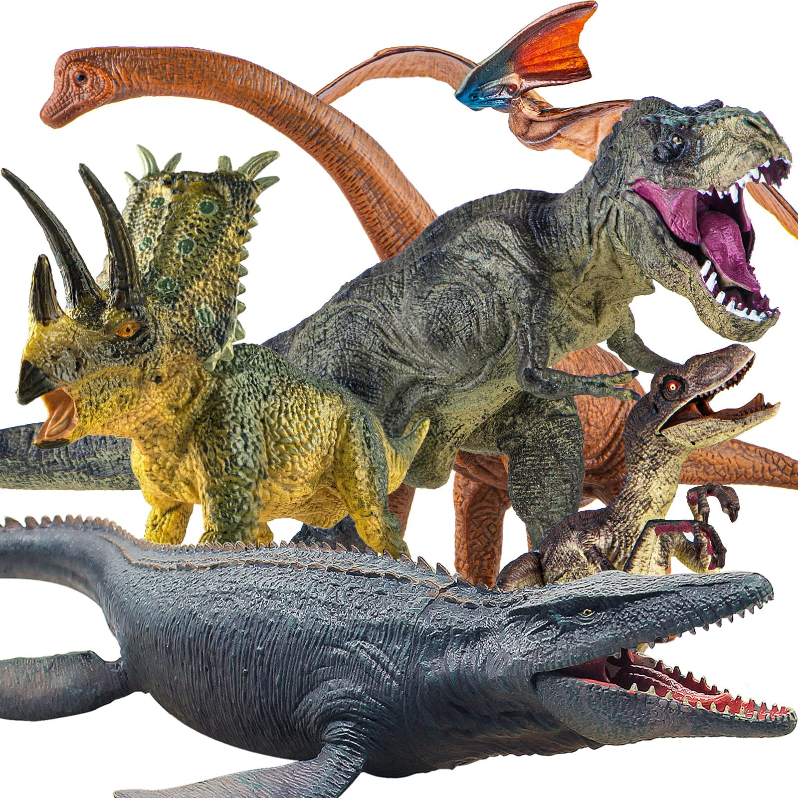 Set De Juguetes Con Forma De Dinosaurio Lavesom, 6 Unidades, Jumbo, Realistas, Para Niños De 3 A 7 Años
