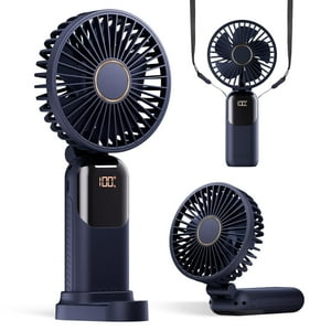 Ventilador Portátil Gockera F01 De 5 Velocidades Con Batería De 4200 Mah, Color Azul