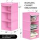 thumbnail image 2 of Organizador de armario Simple Houseware de 3 estantes, rosa, 57 L, 2 of 7