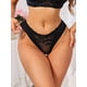 thumbnail image 4 of INSPIRE CHIC Ropa interior de encaje para mujer, bragas de tiro bajo, transpirables y suaves, talla extra grande, negro, 4 of 4