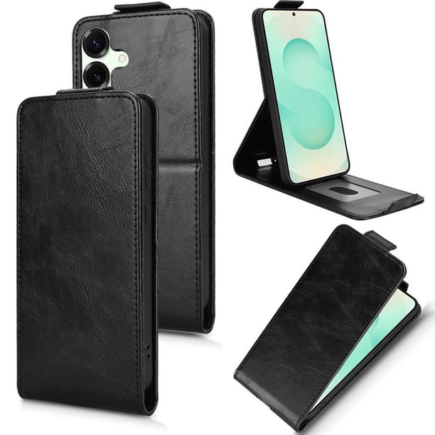 Funda tipo folio para Samsung galaxy S25 FE con soporte magnético y protección para la cámara Negro