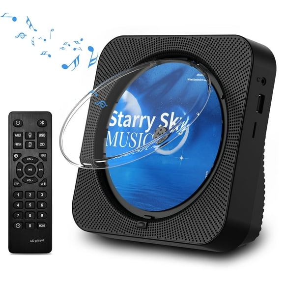 Reproductor de CD portátil Bluetooth 5.1 de escritorio ZYOKATA Negro