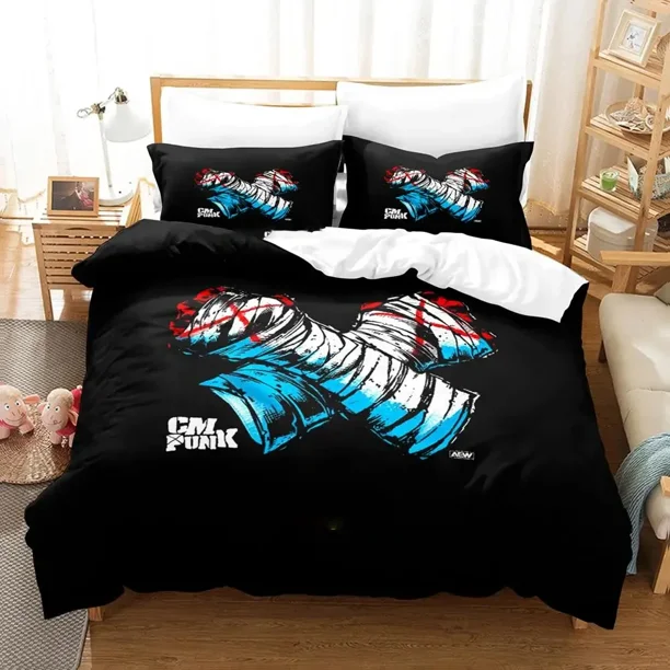 CM Punk Aew The Best In The World Bedding Set Duvet Cover Bed Set Quilt Cover Pillowcase Comforter Boys Adult Bed Sheets
