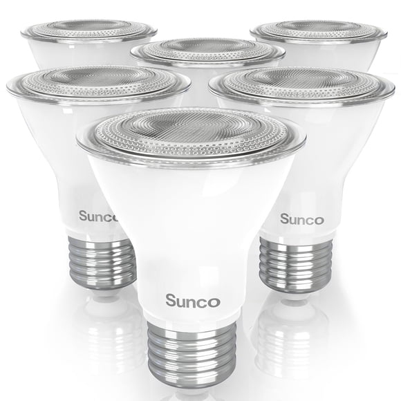 Bombilla LED Sunco PAR20 de 7 W (equivalente a 50 W), 2700 K, E26, paquete de 6