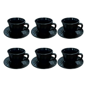 Oem - Pack De 6 Tazas Café Con Plato Juego 6 Tazas Set Elegante