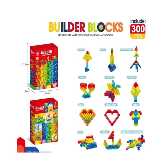 Hexogonogales de construcción infantil 300 piezas
