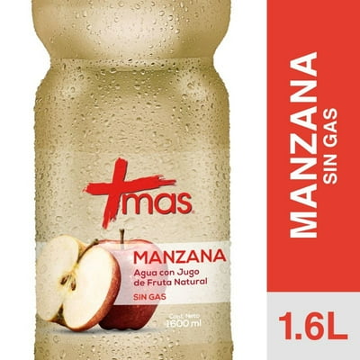 Agua Saborizada Manzana Sin Gas Botella 1,6 L Mas