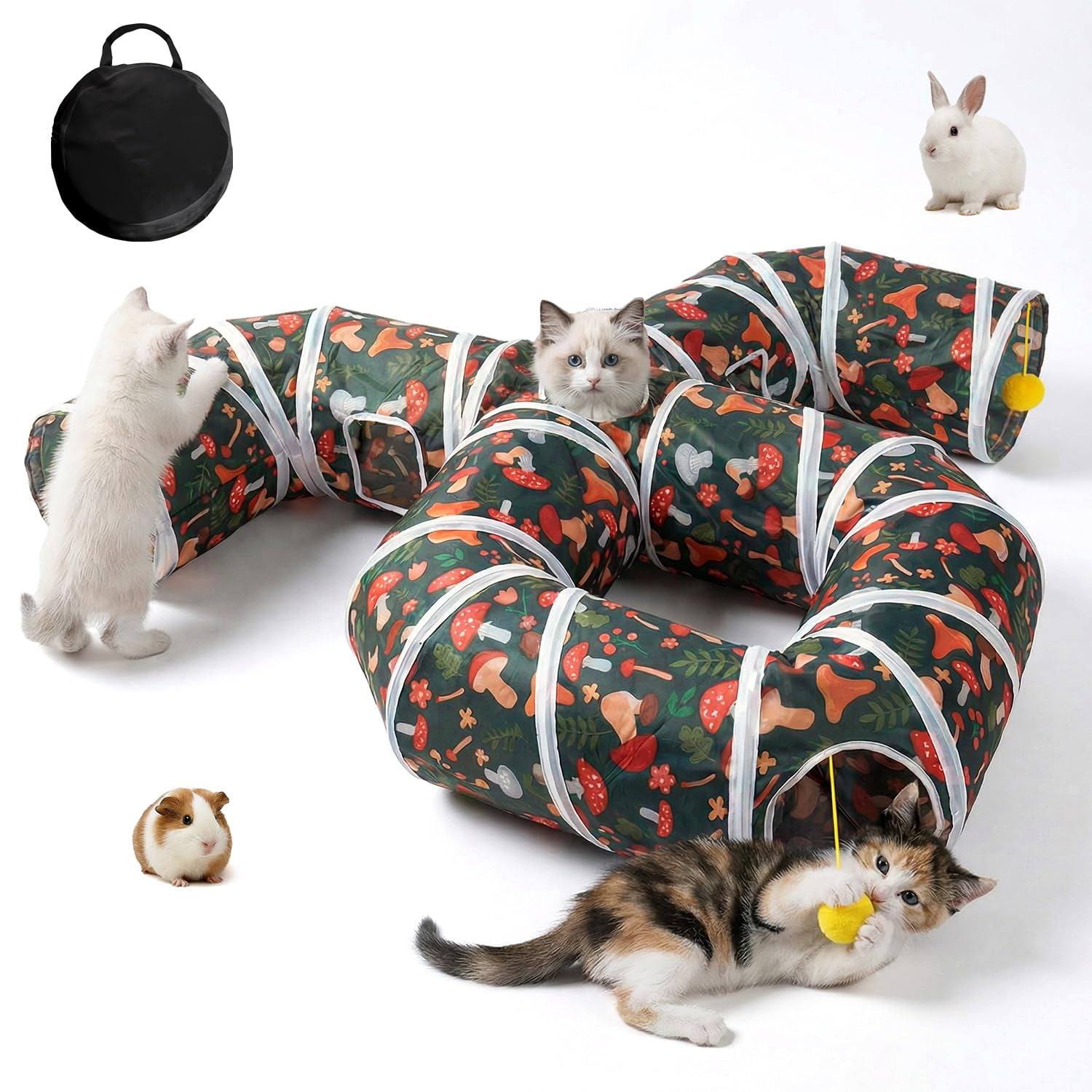 Túnel Para Gatos Cpvbobul, Tubo De Juego Resistente Al Desgarro Con Pelota