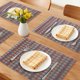 thumbnail image 2 of Juego de 6 Manteles Individuales de Plástico con Patrón para Decoración de Mesa de Comedor, Lavables, Mantel de Cocina, Limpieza Fácil, Rojo, 17.7*11.8 pulgadas, 2 of 6