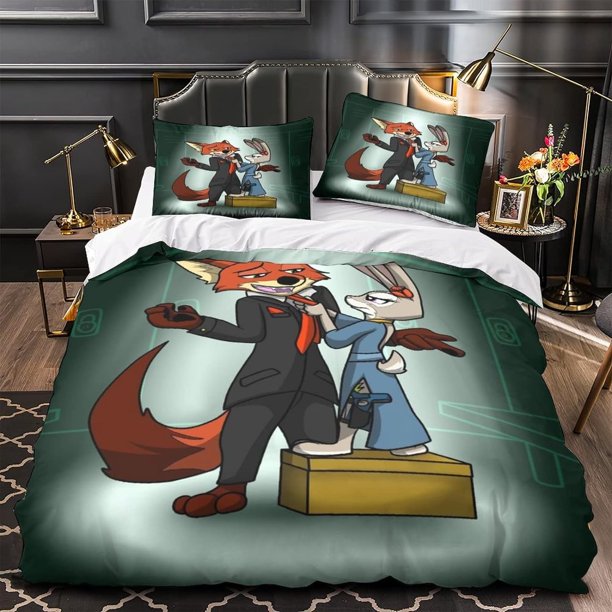 Cartoon Zootopia Bedding Set 3d Printed Quilt Cover Pillowcase Duvet Cover Set Children's quilt cover Bed Sheets