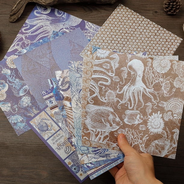 16 sheets Elegant Blue Ocean Ballet Journal - Retro Design for DIY Stationery and Student Use
