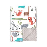 Bothyi - Manta Suave Para Bebé Con Respaldo Punteado Para Cochecitos, Cunas, Estampado De Animales