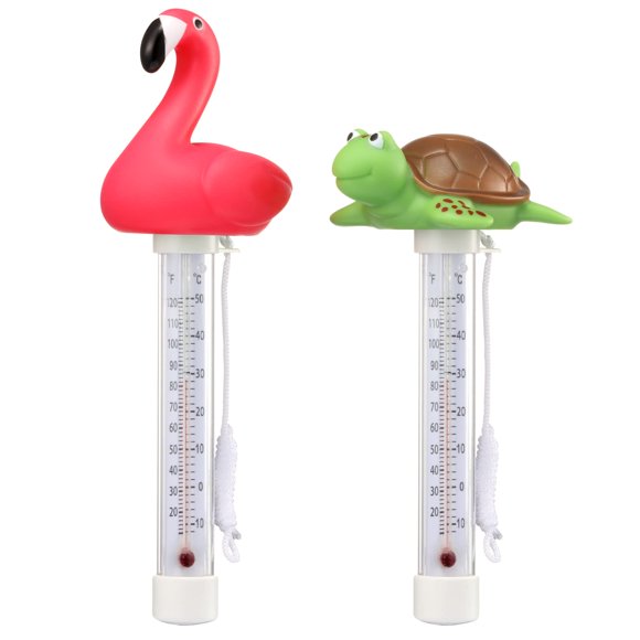 Termómetro flotante para piscina, 2 paquetes, KABUDA Flamingo & Turtle