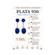 thumbnail image 3 of Aros Lapislázuli Ovalado Plata 950 Tornillo Mariposa Colgantes Mujer Elegantes Piedra Azul., 3 of 4