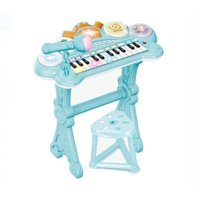 Genérico - Teclado Electrónico Piano Para Niños Musical Con Micrófono Azul