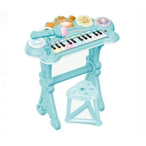 Genérico - Teclado Electrónico Piano Para Niños Musical Con Micrófono Azul