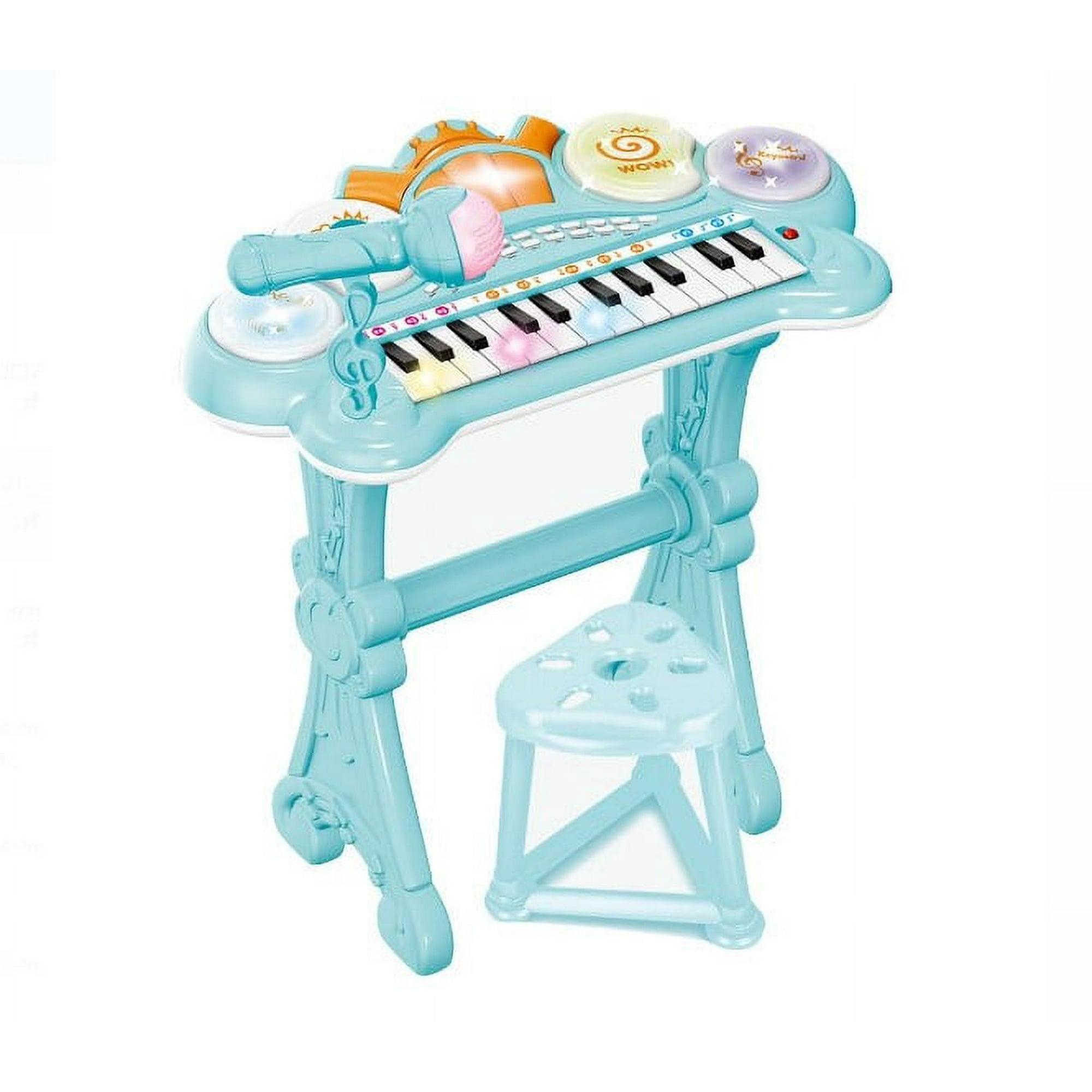 Genérico - Teclado Electrónico Piano Para Niños Musical Con Micrófono Azul