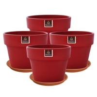 Pottery - Set De 4 Maceta Greta 22Cm Morron Y Sus Platos