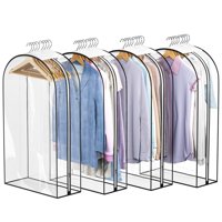 Xusx111 - Bolsas De Ropa Transparentes Para Ropa Colgante, Bolsas De Traje Para Almacenamiento De Armario, Cubierta De Ropa De Plástico Colgante Para Abrigo, Vestido, Piel, Camisa, Paquete De 4, (60 *