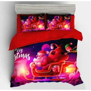 Casadeliacl - Cubrecama Navideño 2 Plaza Quilt De Verano Tf Fucsia Merry Christmans