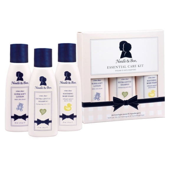 Kit de baño para bebés Noodle & Boo Essential Care con loción de 60 ml