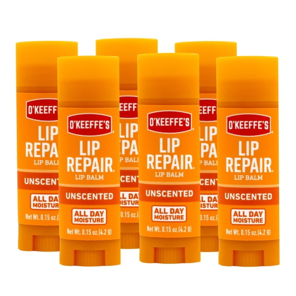 Bálsamo labial sin perfume O'Keeffe's Lip Repair para labios secos (x6)