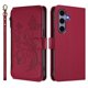 thumbnail image 2 of Funda Cartera Mariposa para [Samsung Galaxy S24] con Soporte y Cremallera Rojo, 2 of 6