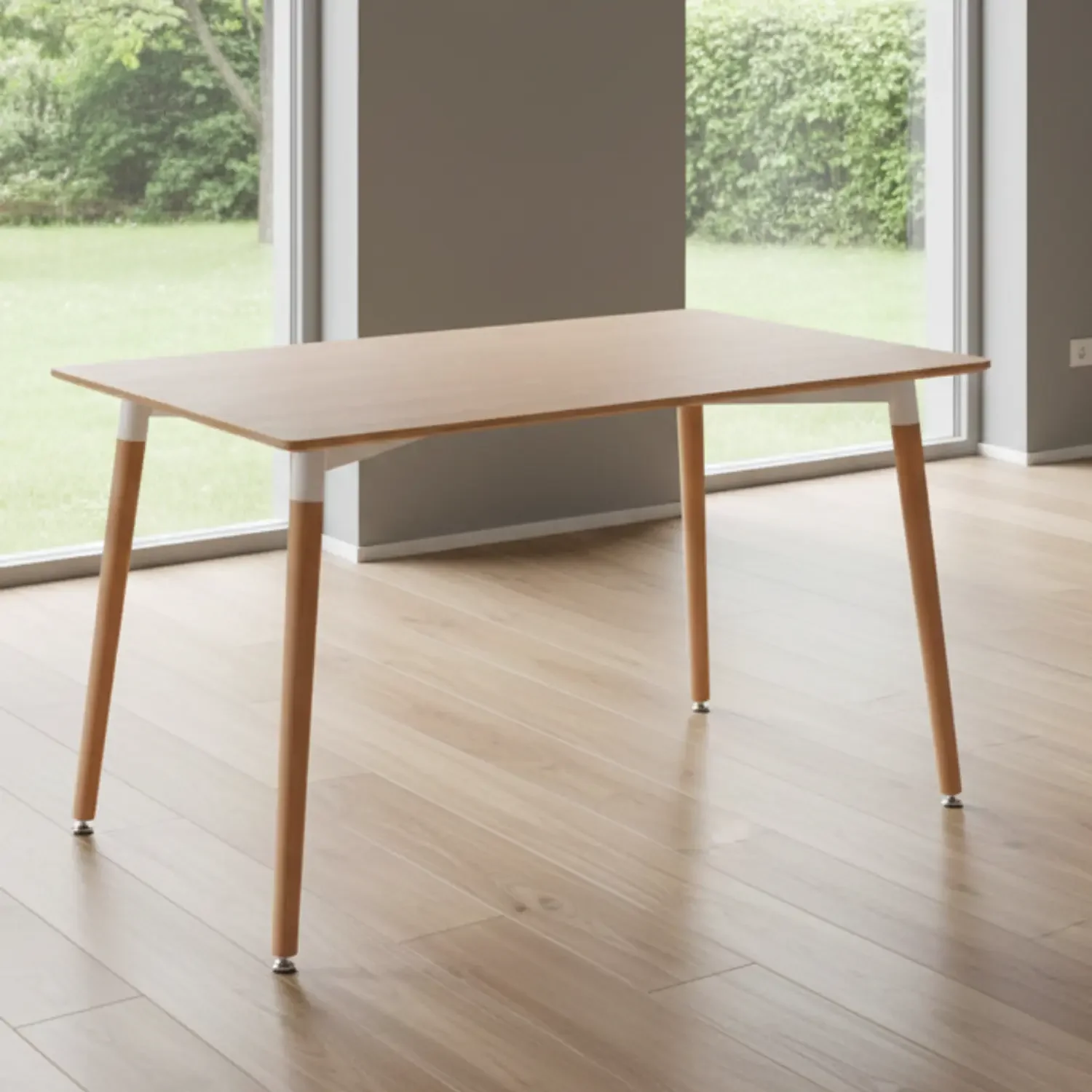 Genérico - Mesa De Comedor Rectangular De Madera Eames 120x80 Con Patas De Madera De Haya