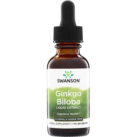 Ginkgo Biloba Líquido Swanson 29 Ml Concentración Memoria Sin Sabor