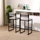 thumbnail image 2 of Gray Set of 2 Hand Weave Bar Stools with Back Counter Height Bar Chairs Paper Rope Woven Dining Stool for Kitchen, Home & Office (Gray), 2 of 3