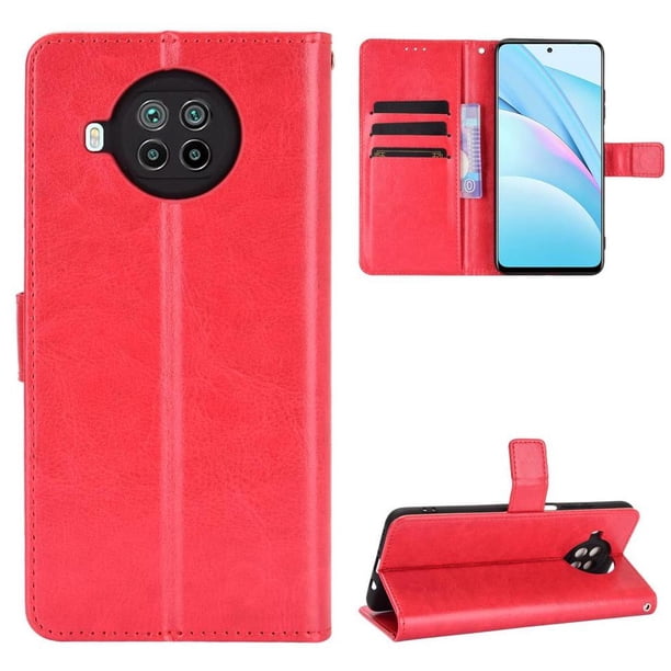 Funda tipo libro para Xiaomi 10T Lite 5G, cartera todo‑en‑uno, funda multifuncional con tarjetero y correa de muñeca desmontable
