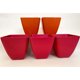 thumbnail image 1 of Set de 5 Maceteros Biodegradables Cuadrado / 3 Coral y 2 Naranjos, 1 of 5