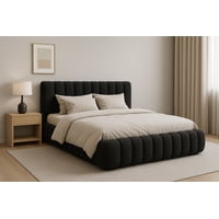 Ethan Desing - Cama Nube 2 Plazas Negro + Colchón 2P Mery Desing 30Cm + 2 Almohadas Masel
