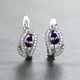 thumbnail image 1 of Water Drop Stone Hoop Earrings For Women Luxury Multicolor Zirconia Leaf Crystal Silver Color Wedding Hoop Earrings, 1 of 3