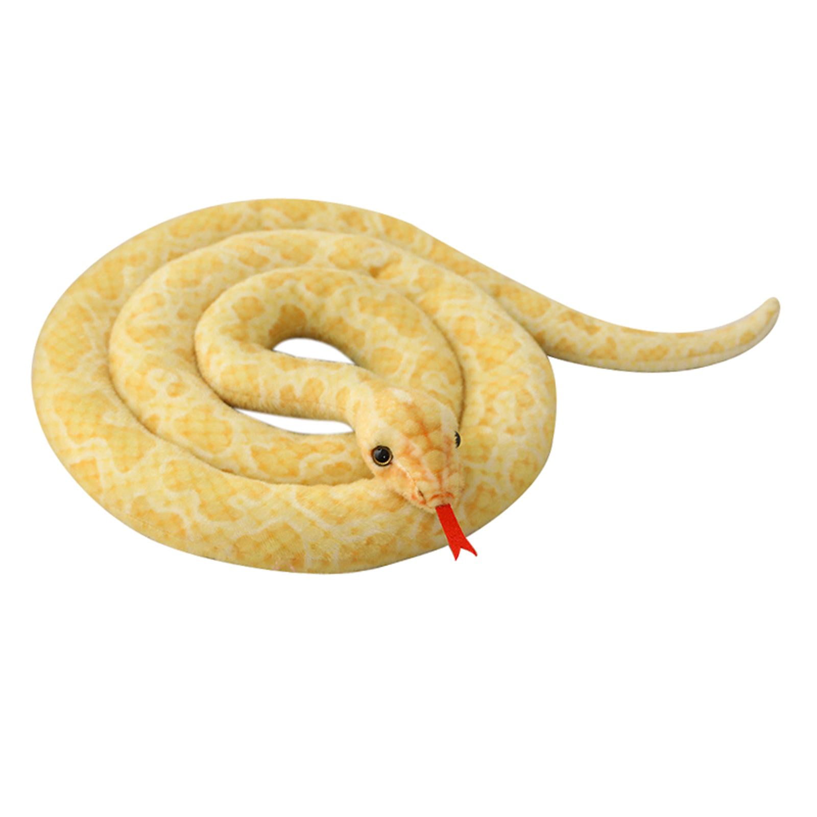 Magideal - Serpiente , Almohada De Serpiente, Juguetes De Muñeca, Animal De Peluche De Serpiente Para Niños, Regalo Para Niños , Amarillo 200cm