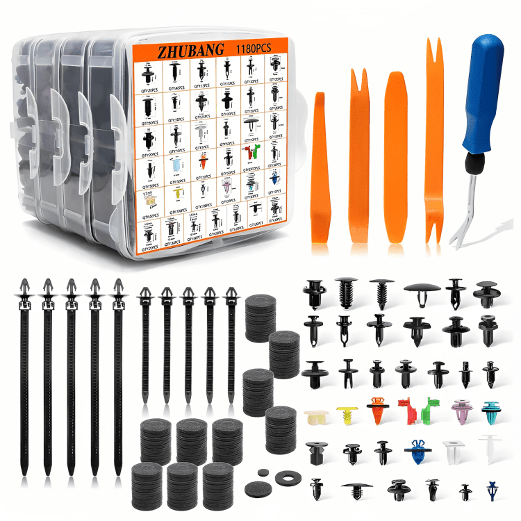 Genérico - Kit 1295 Clip Broche Retencion Plastico Auto Lata Tapabarro