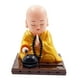 thumbnail image 1 of Figura De Pequeño Monje, Coche De Juguete Con Energía Solar, Cabeza De Bobble, Adorno De Coche De Juguete L Amarillo, 1 of 3
