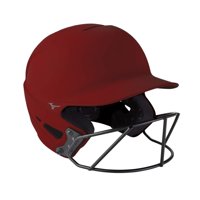 Casco De Bateo De Softball Fastpitch Mizuno F6 Con Máscara Cardinal