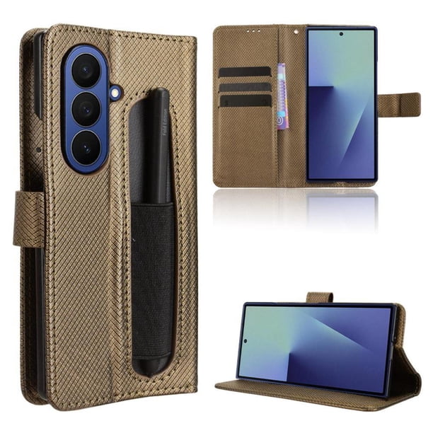 Funda Billetera para Samsung Galaxy F06 5G con Ranuras y Soporte Marrón