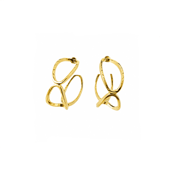 Aros Golden Flow con Baño de Oro 18K.