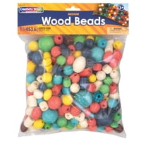 Wood Beads Pacon, Varios Tamaños Y Colores, Paquete De 454 G