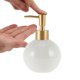 thumbnail image 3 of Unique Bargains 1 Pc Dispensador de Jabón Redondo Simple para Baño Hotel 300ml Blanco Mate Tono Dorado, 3 of 6