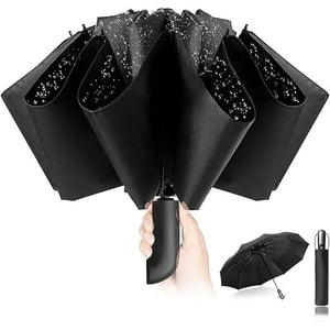 Veat00L - Paraguas Plegable,Sombrilla Para Protección Uv,10 Varillas A Prueba De Viento Mango Ergonómico Paraguas Compacto De Apertura Y Cierre Automático, Paraguas Plegable Portátil Fuerte Para Lluvia Y Sol