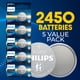 thumbnail image 3 of Batería PHILIPS CR2450 de litio tipo moneda de 3 V [paquete de 5], 3 of 7