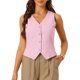thumbnail image 1 of INSPIRE CHIC Chaleco de Mujer sin Mangas con Botones, Escote en V, Cintura Recortada, Rosa Talla S, 1 of 6